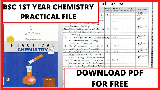 Bsc 1st year chemistry practical file pdf