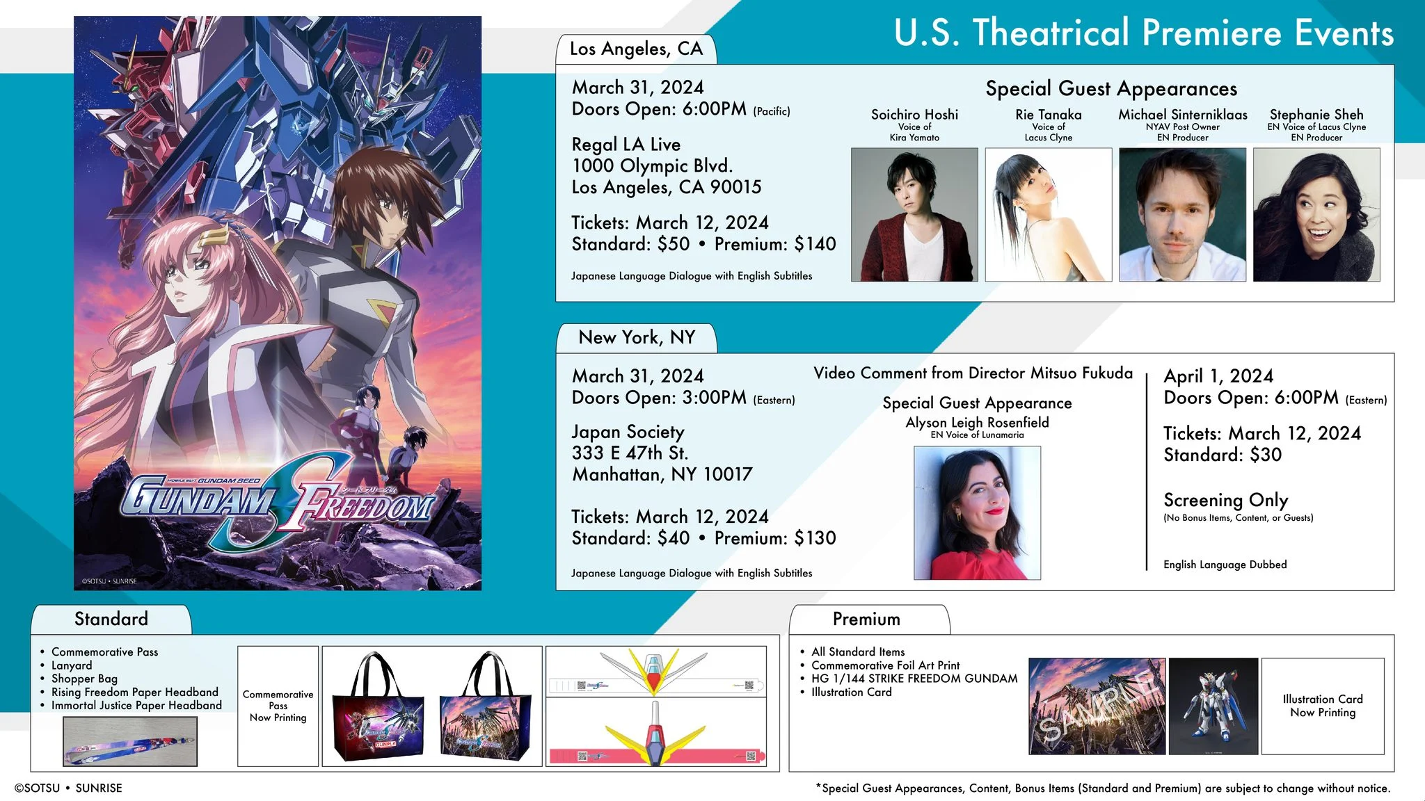 Bandai Namco Filmworks presentará la premiere de Mobile Suit Gundam Seed FREEDOM en Estados Unidos
