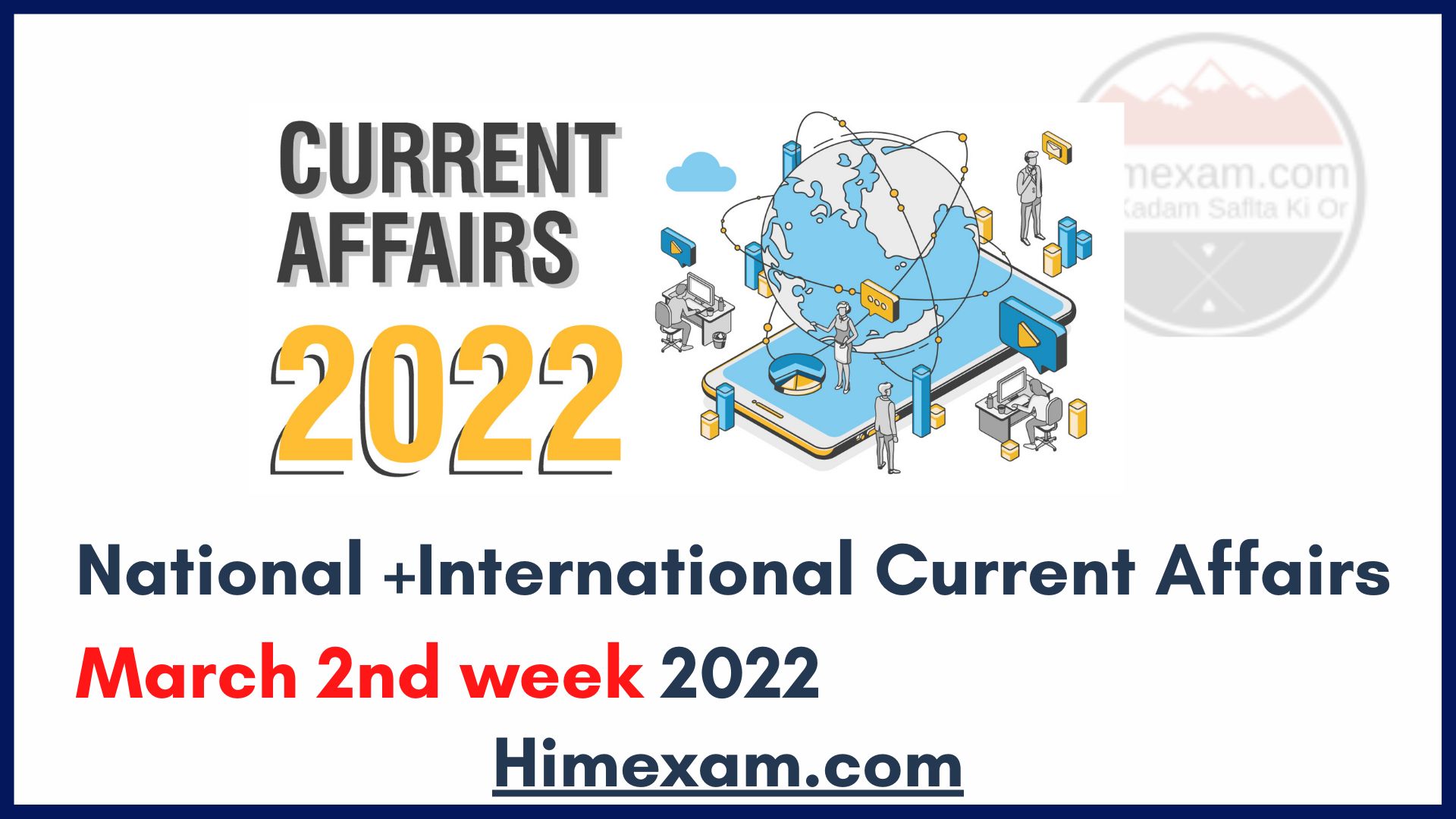 National +International Current Affairs March 2nd week 2022