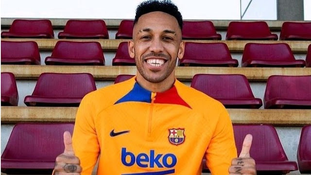 FC Barcelona officially sign Aubameyang on free Transfer from Arsenal, From Premier League to La Liga Santander 