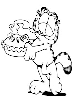 Garfield smelling pie coloring page