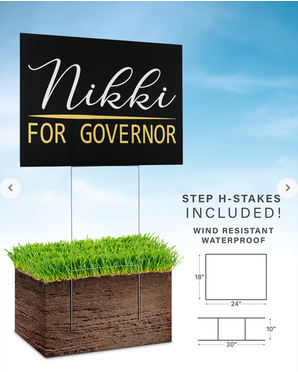 Nikki Fried For Governor yard sign