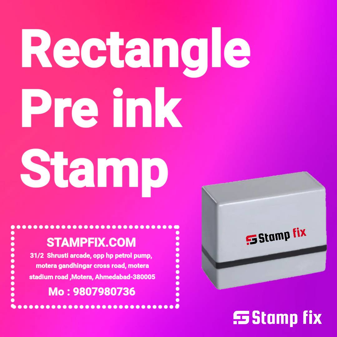 Rectangle Pre ink Stamp, polymer stamp, Rubber stamp, Nylon stamp