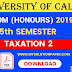 CU B.COM Fifth Semester Taxation 2 (Honours) 2019 Question Paper | B.COM Taxation 2 (Honours) 1st Semester 2019 Calcutta University Question Paper 