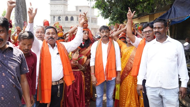 बजरंग बली पुजा हेतु कलश यात्रा निकाली गई।