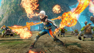 Impa wielding her fiery naginata