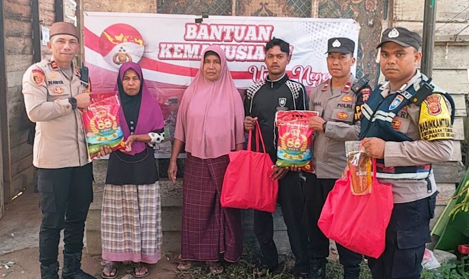 Bereh,! Kapolsek Pantee Bidari Polres Aceh Timur Bantu Warga Kurang Mampu