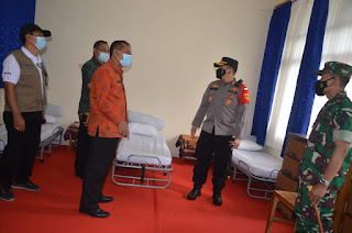 Kapolres Karangasem Melakukan Pengecekan SKB Jasri sebagai Tempat Isoter di Kabupaten Karangasem.