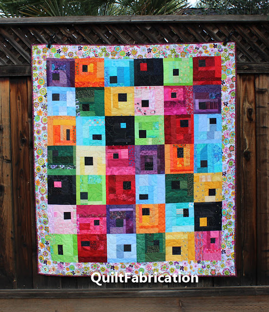 quilt in a of rainbow squares