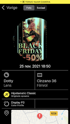 Screenshot Hipstamatic-instellingen Dotty + Cinzano 36