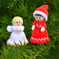 Miniature Christmas Elf and Angel Doll Knitting Pattern