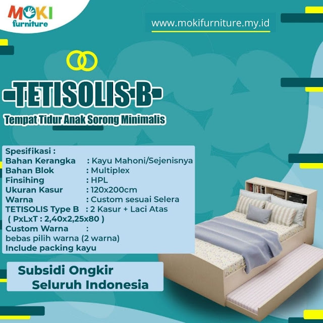 tempat tidur sorong minimalis tipe B moki furniture