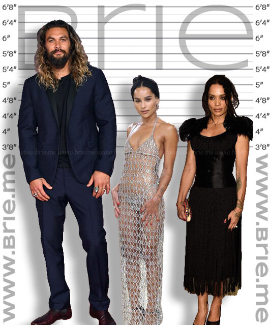 Zoë Kravitz height comparison with Lisa Bonet and Jason Momoa