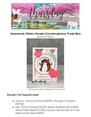 Today is Thursday which means it's time for a 3D Thursday project and a Free PDF Tutorial.  This week I have a sweet treat box using sweet supplies.