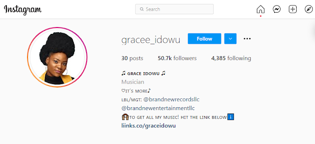 Grace Idowu Hits 50k Followers On Instagram