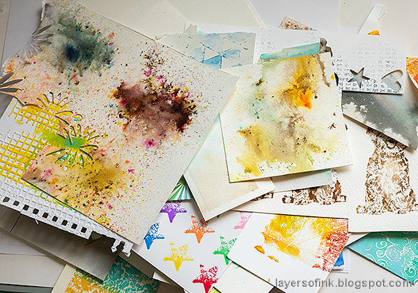 Layers of ink - Scrap Paper Tag Book Tutorial by Anna-Karin Evaldsson.