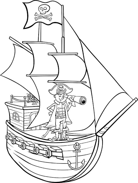 pirate ship printable coloring pages for kids