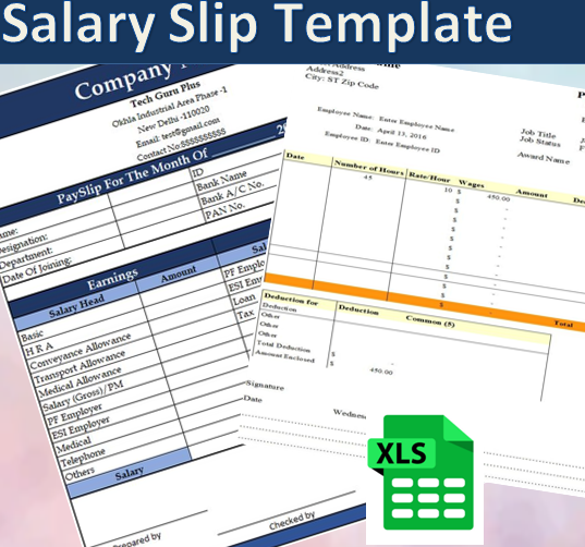 HR Department Pay slip  in Excel Sheet