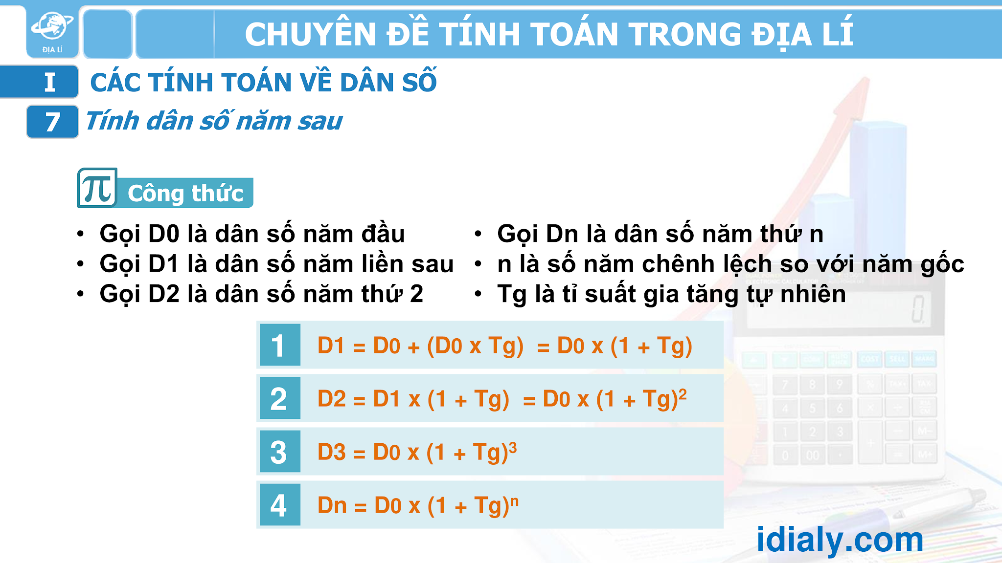 Công thức tính toán trong địa lý