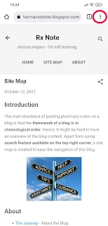 Options Menu Button in Phone Browser