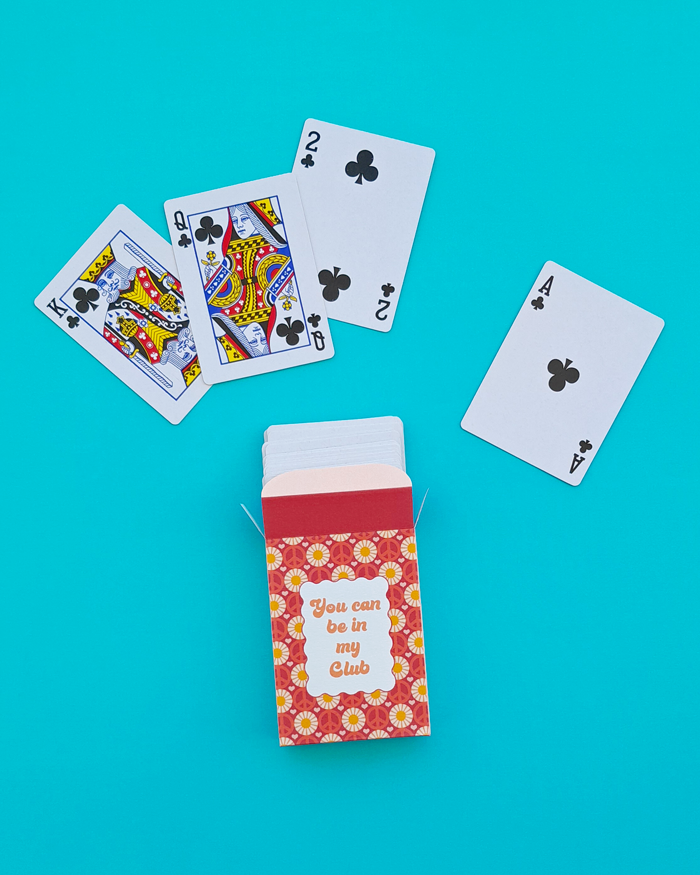 free download, 60s, retro, poker cards, vintage, colorful, flower power, peace sign, hearts, flowers, rainbows, club cards, queen, king, ace, two, you can be in my club