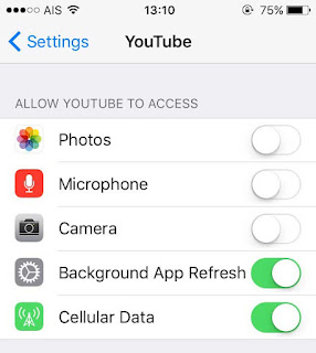 YouTube settings