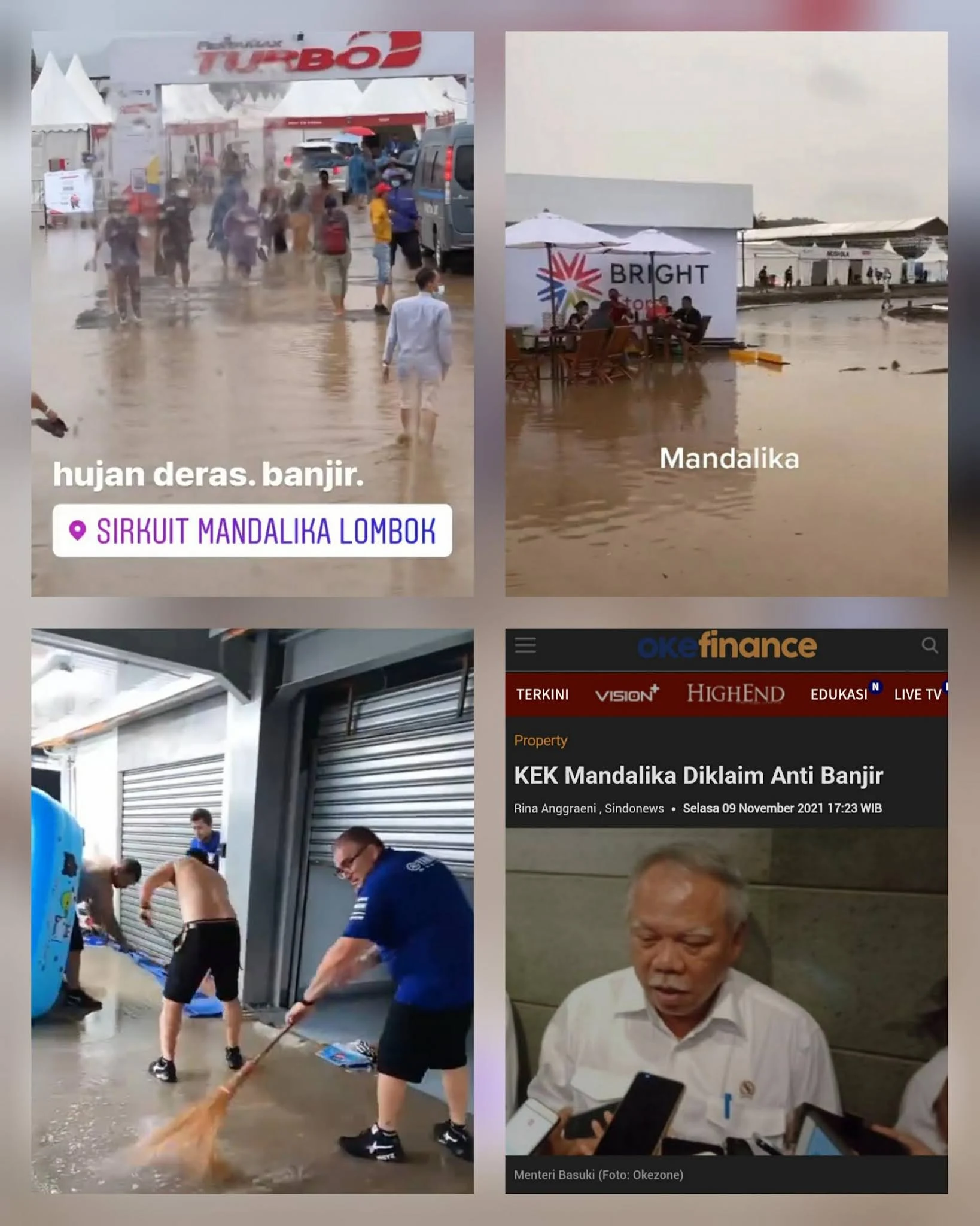 Dulu PUPR Bilang KEK Mandalika dan Sirkuit WSBK Anti Banjir, Nyatanya?