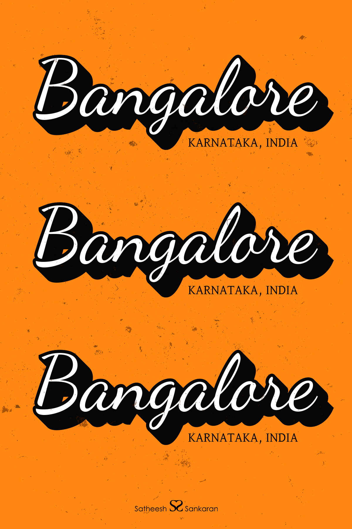 Bangalore, Karnataka in India - Typography Poster Design