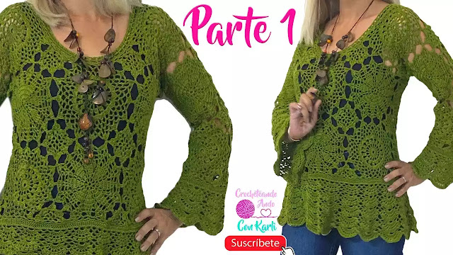 TUTORIAL GRATIS de Túnica Aceituna a Crochet