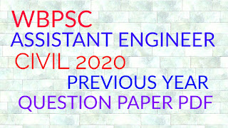 WBPSC AE CIVIL PREVIOUS YEAR  QUESTION PAPER 2020