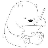 Ice Bear writing a letter coloring page