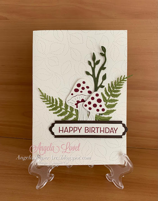 Angela's PaperArts: Stampin Up Iconic dies and Stitched Greenery die birthday card