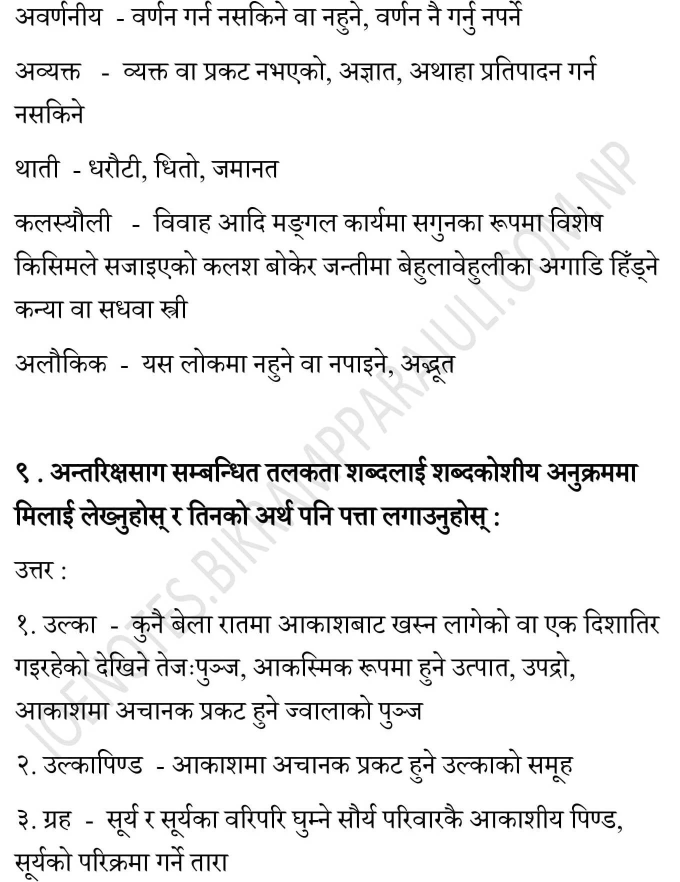 Ek Chihan Upanyas All Exercise Class 12 Nepali