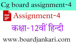 cg board assignment 4 class 12th hindi solution