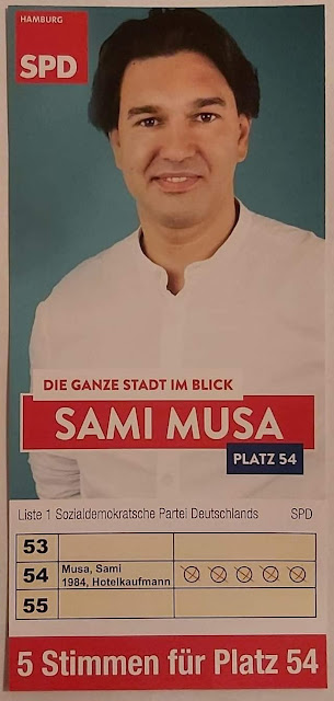 Political poster of SamiMusa addressing to Hamburg voters