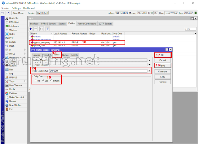 Membuat PPPoE Server Di Mikrotik, metode PPPoE, cara Membuat PPPoE, membuat profile untuk PPPoE