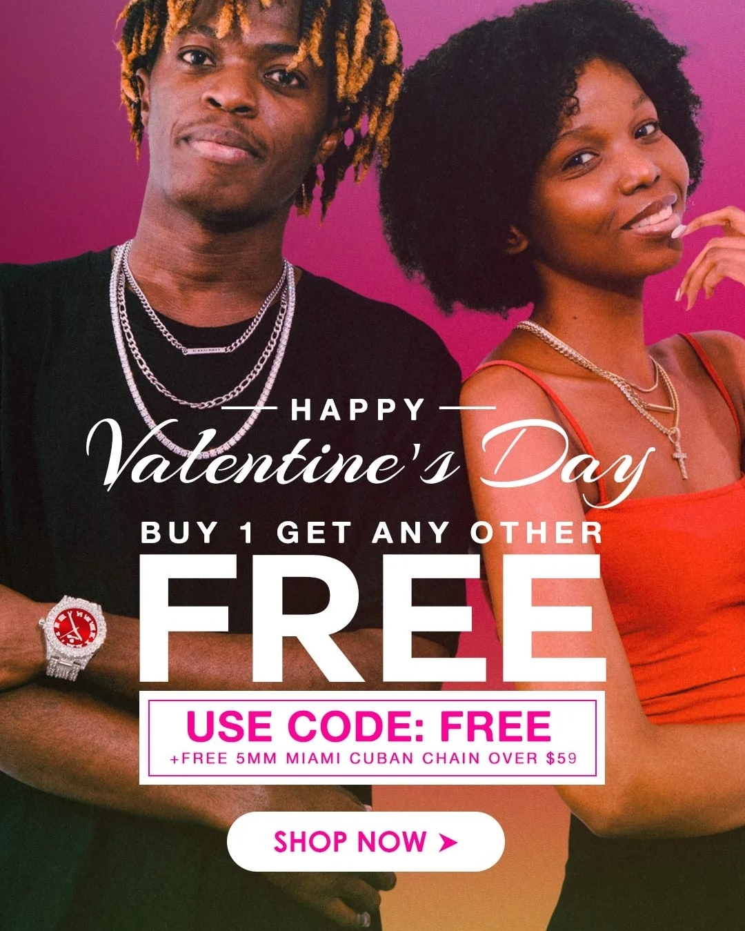 Helloice Hip Hop Jewelry Valentine Sales