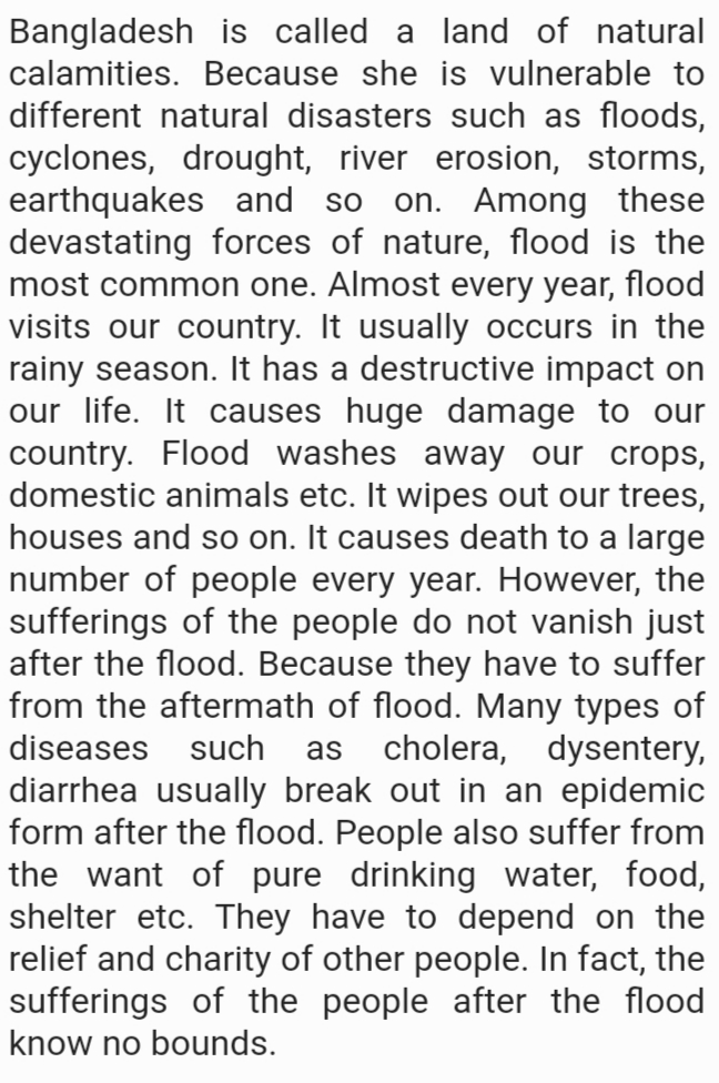 Natural Calamities of Bangladesh Paragraph, Natural Calamities of Bangladesh, Natural Calamities of Bangladesh Paragraph for class 1,2,3,4,5,6,7,8,9,10,11,12