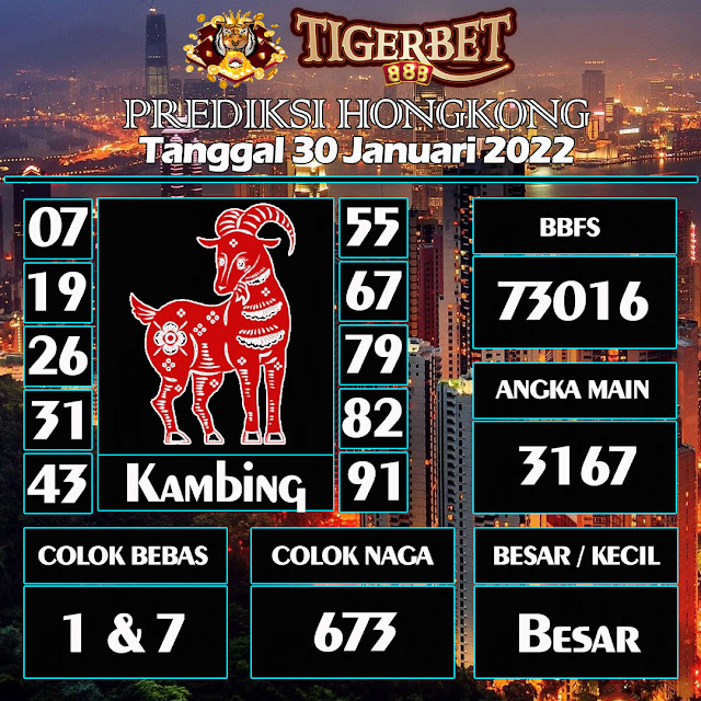 Prediksi Togel Hongkong Tanggal 30 Januari 2022 Tigerbet888