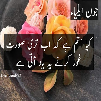 john elia- urdu poetry- 2 line poetry- deepwords- poetry-poetry on life