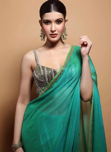 Shanaya Kapoor hot saree backless blouse