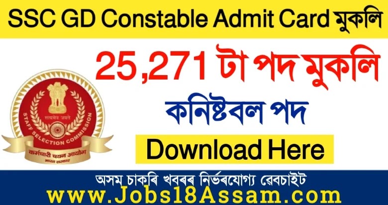 SSC GD Constable Admit Card 2021 - Download Call letter for 25,271 Constable Vacancies