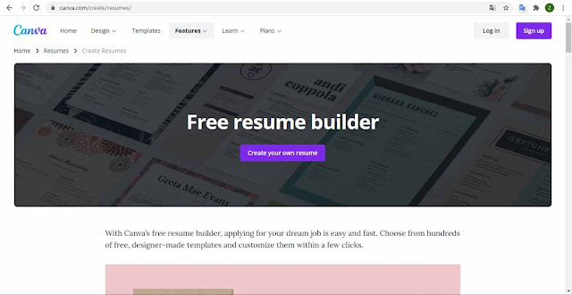 Canva - The best website to create a free resume