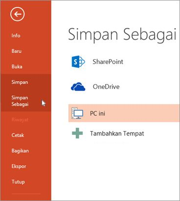 File Menyimpan Objek Utama Aplikasi Lembar Kerja