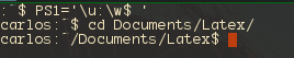 Codigo para la modificacion de la informacion mostrada en el prompt de la terminal de Linux