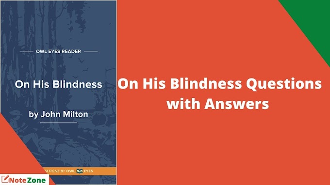 On His Blindness Questions with Answers 