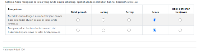 Pengisian Survei Lingkungan Belajar Jenjang SD Tahun 2022