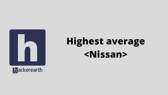 HackerEarth Highest average Nissan problem solution