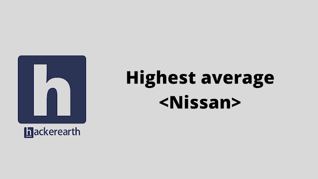 HackerEarth Highest average <Nissan> problem solution