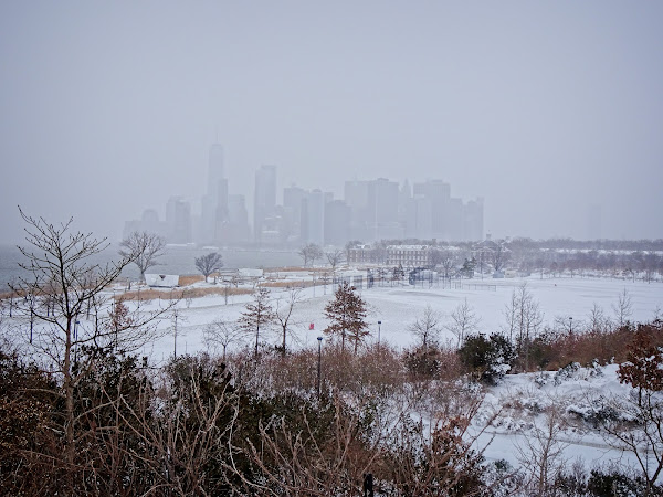 Governors Island in the snow